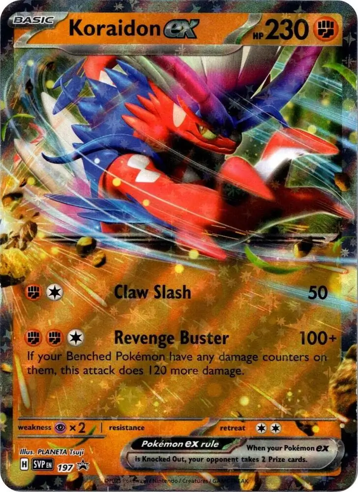 Koraidon ex Pokemon card from Scarlet & Violet Promos