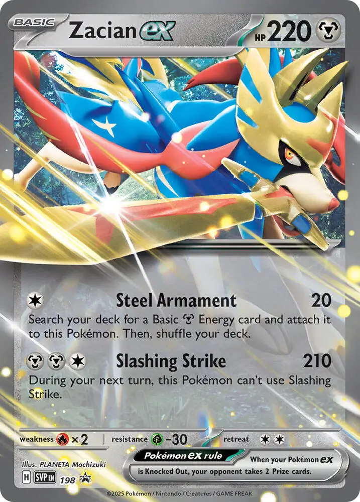 Zacian ex Pokemon card from Scarlet & Violet Promos