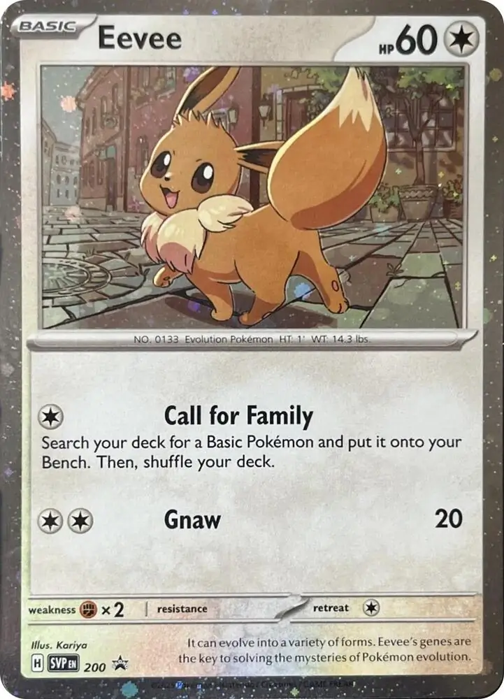 Eevee Cosmos Holo Pokemon card from Scarlet & Violet Promos
