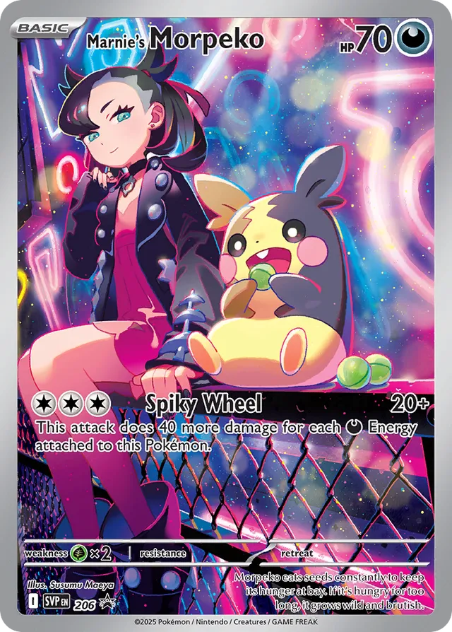 Marnie’s Morpeko Pokemon card from Scarlet & Violet Promos