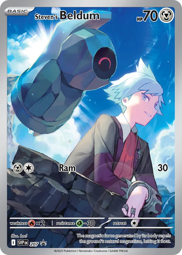 Steven's Beldum Pokemon card from Scarlet & Violet Promos