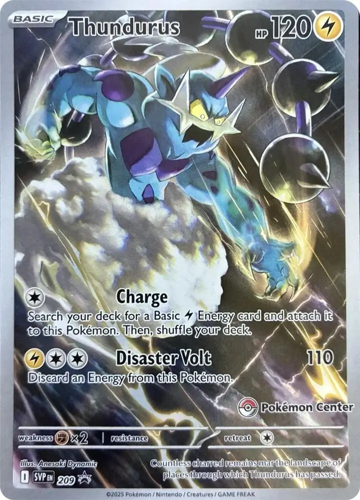 Thundurus Pokemon Center Exclusive Pokemon card from Scarlet & Violet Promos