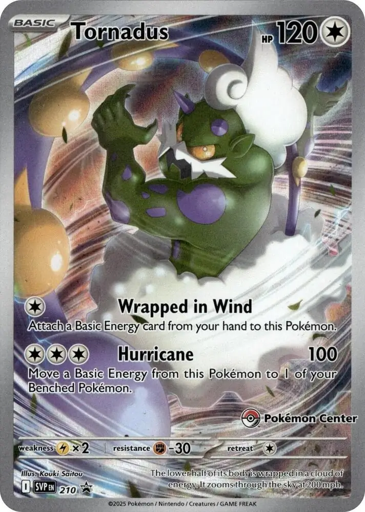 Tornadus Pokemon Center Exclusive Pokemon card from Scarlet & Violet Promos