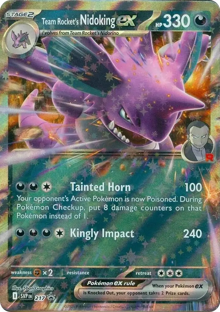 Team Rocket's Nidoking ex Pokemon card from Scarlet & Violet Promos