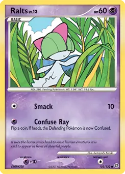 Ralts Pokemon card from Secret Wonders