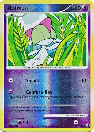 Ralts Reverse Holo Pokemon card from Secret Wonders