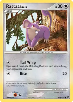 Rattata Pokemon card from Secret Wonders