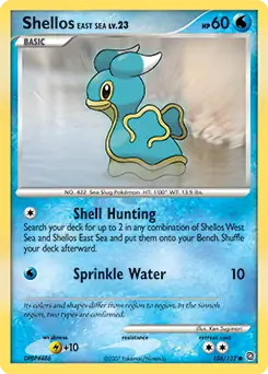 Shellos East Sea Pokemon card from Secret Wonders