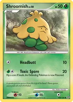 Shroomish Pokemon card from Secret Wonders