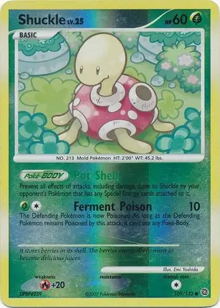 Shuckle Reverse Holo Pokemon card from Secret Wonders