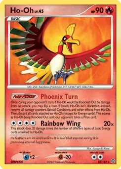 Ho-oh Holo Pokemon card from Secret Wonders