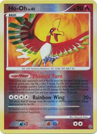 Ho-oh Reverse Holo Pokemon card from Secret Wonders