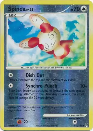 Spinda Reverse Holo Pokemon card from Secret Wonders