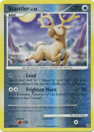 Stantler Reverse Holo Pokemon card from Secret Wonders