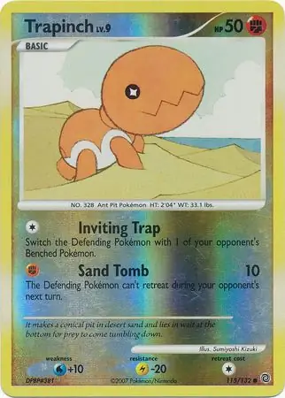 Trapinch Reverse Holo Pokemon card from Secret Wonders
