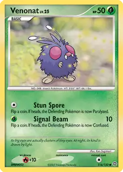 Venonat Pokemon card from Secret Wonders