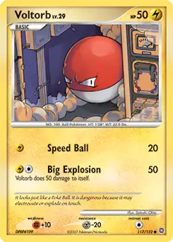 Voltorb Pokemon card from Secret Wonders