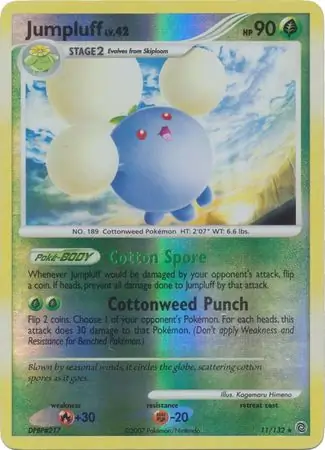 Jumpluff Reverse Holo Pokemon card from Secret Wonders