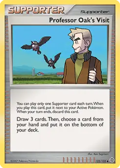 Professor Oak's Visit Pokemon card from Secret Wonders