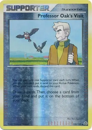Professor Oak's Visit Reverse Holo Pokemon card from Secret Wonders