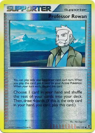 Professor Rowan Reverse Holo Pokemon card from Secret Wonders