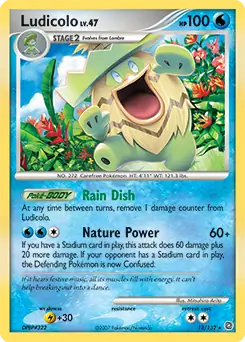 Ludicolo Holo Pokemon card from Secret Wonders