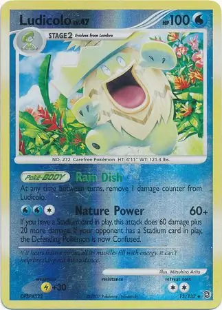 Ludicolo Reverse Holo Pokemon card from Secret Wonders