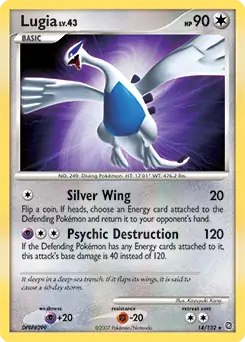 Lugia Holo Pokemon card from Secret Wonders