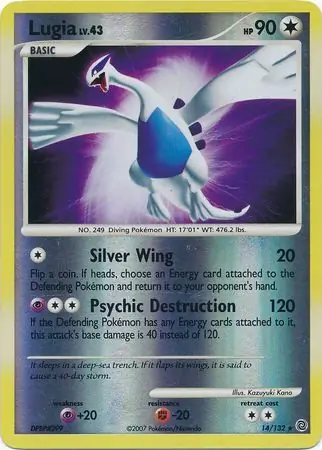 Lugia Reverse Holo Pokemon card from Secret Wonders