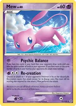 Mew Holo Pokemon card from Secret Wonders