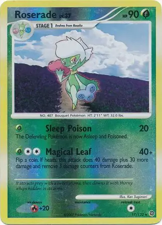 Roserade Reverse Holo Pokemon card from Secret Wonders