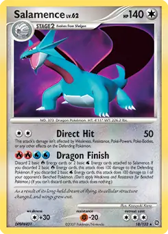 Salamence Holo Pokemon card from Secret Wonders