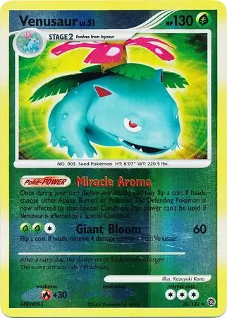 Venusaur Reverse Holo Pokemon card from Secret Wonders