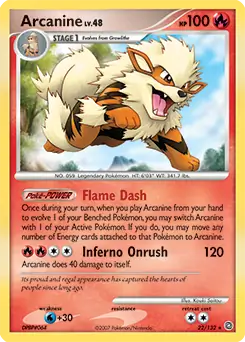 Arcanine Pokemon card from Secret Wonders