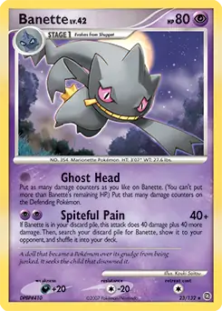 Banette Pokemon card from Secret Wonders