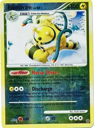 Electivire Reverse Holo Pokemon card from Secret Wonders