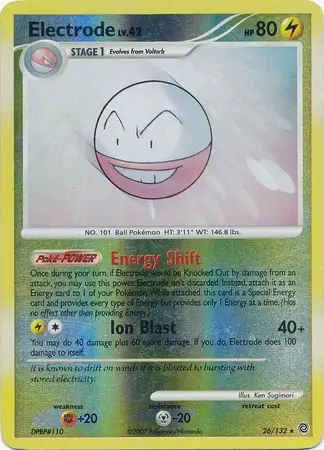 Electrode Reverse Holo Pokemon card from Secret Wonders