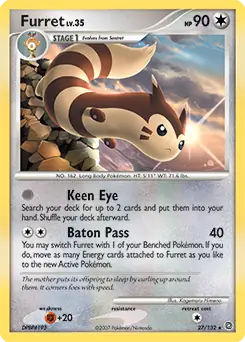 Furret Pokemon card from Secret Wonders