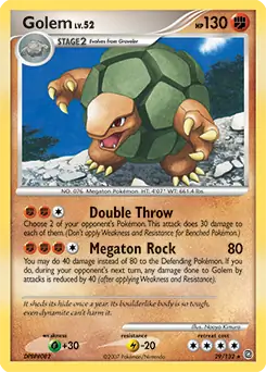 Golem Pokemon card from Secret Wonders