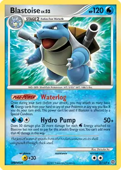 Blastoise Holo Pokemon card from Secret Wonders