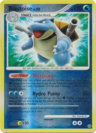 Blastoise Reverse Holo Pokemon card from Secret Wonders