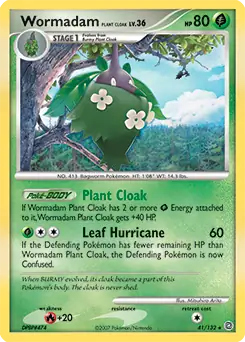Wormadam Plant Cloak Pokemon card from Secret Wonders
