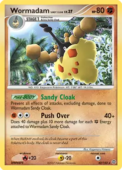 Wormadam Sandy Cloak Pokemon card from Secret Wonders