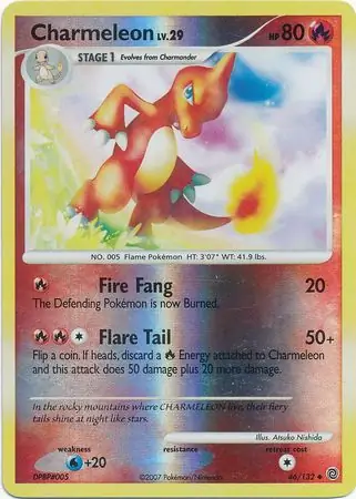 Charmeleon Reverse Holo Pokemon card from Secret Wonders