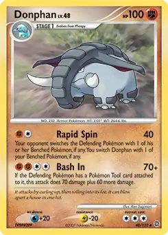 Donphan Pokemon card from Secret Wonders