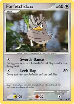Farfetch'd Pokemon card from Secret Wonders