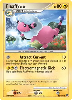 Flaaffy Pokemon card from Secret Wonders