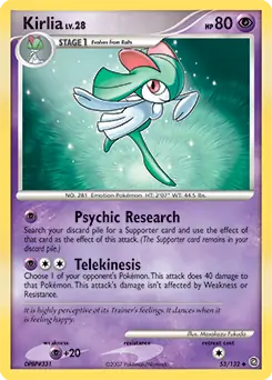 Kirlia Pokemon card from Secret Wonders
