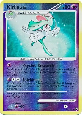 Kirlia Reverse Holo Pokemon card from Secret Wonders