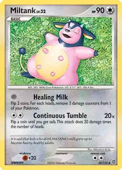 Miltank Pokemon card from Secret Wonders
